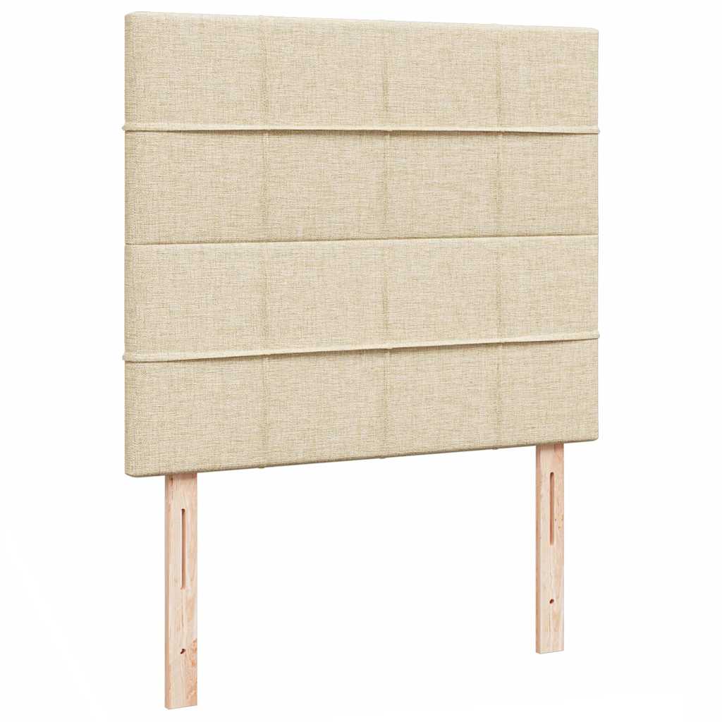 Cadre de lit ottoman avec matelas crème 120x190 cm tissu - XIOS