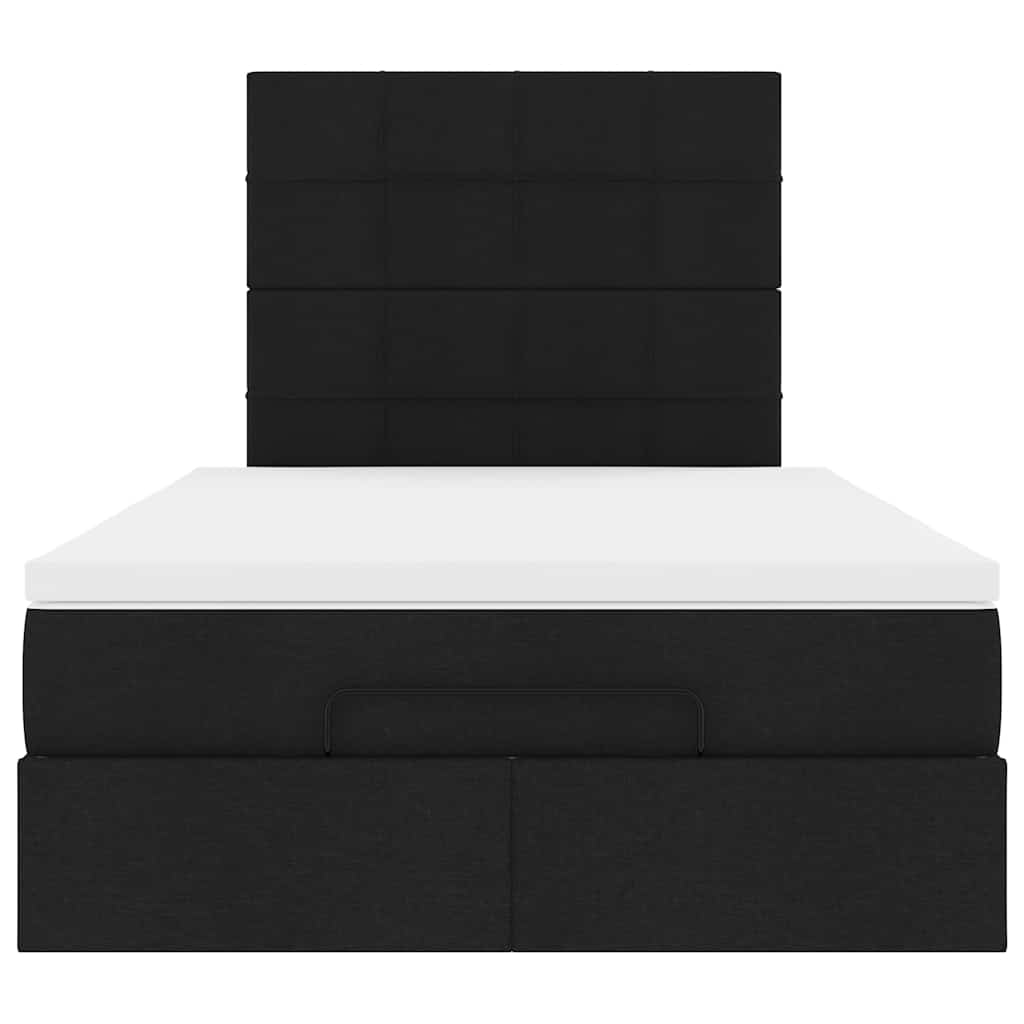 Cadre de lit ottoman avec matelas noir 120x200cm tissu - XIOS