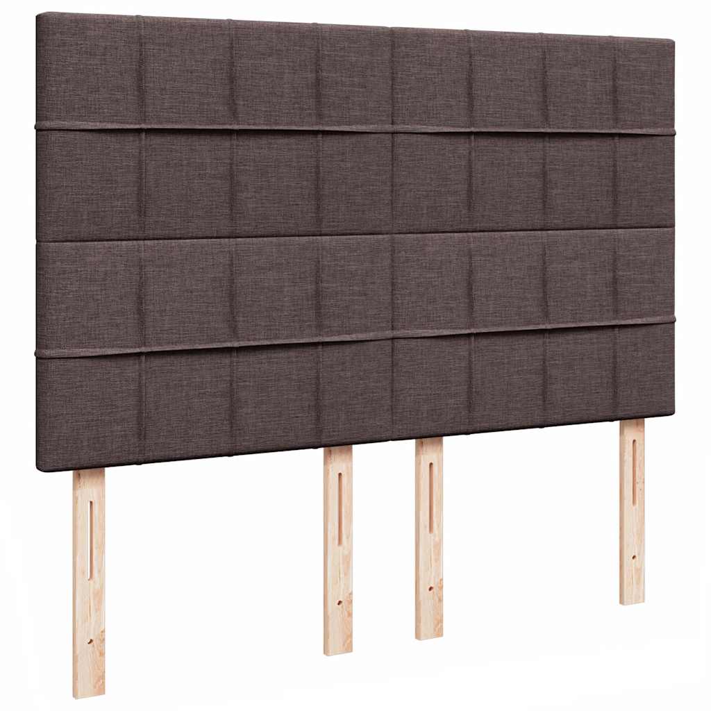 Cadre de lit ottoman avec matelas marron foncé 140x200 cm tissu - XIOS