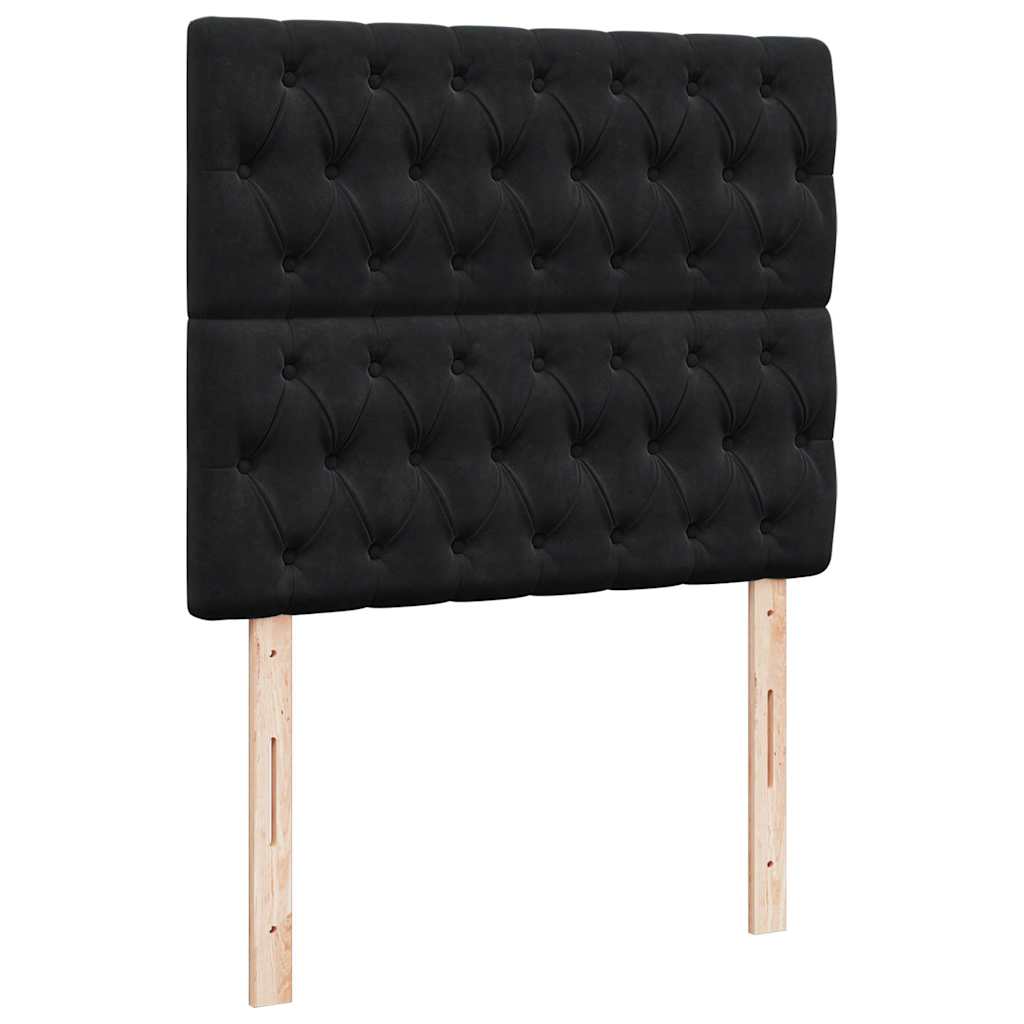 Cadre de lit ottoman avec matelas noir 120x190 cm tissu - XIOS