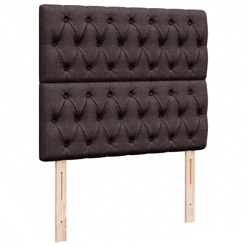 Cadre de lit ottoman avec matelas marron foncé 120x190 cm tissu - XIOS