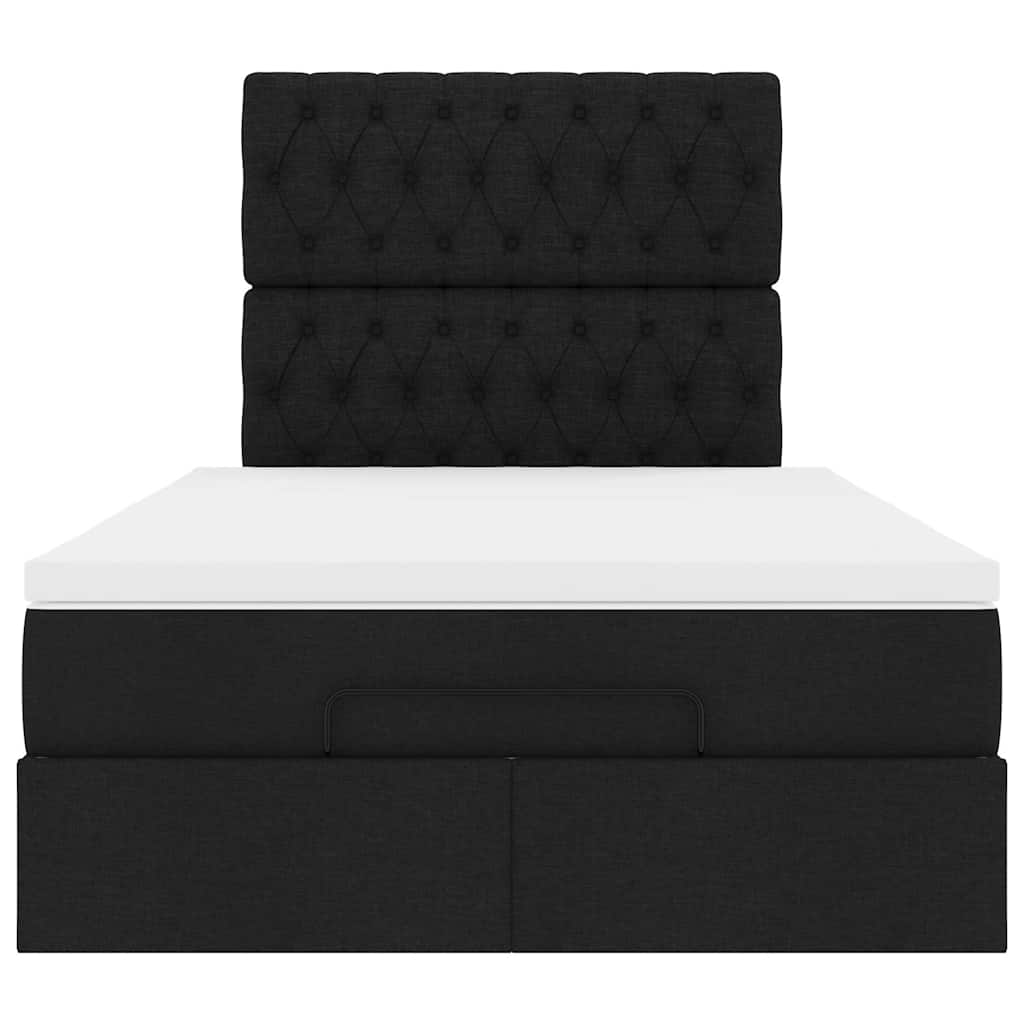 Cadre de lit ottoman avec matelas noir 120x200cm tissu - XIOS