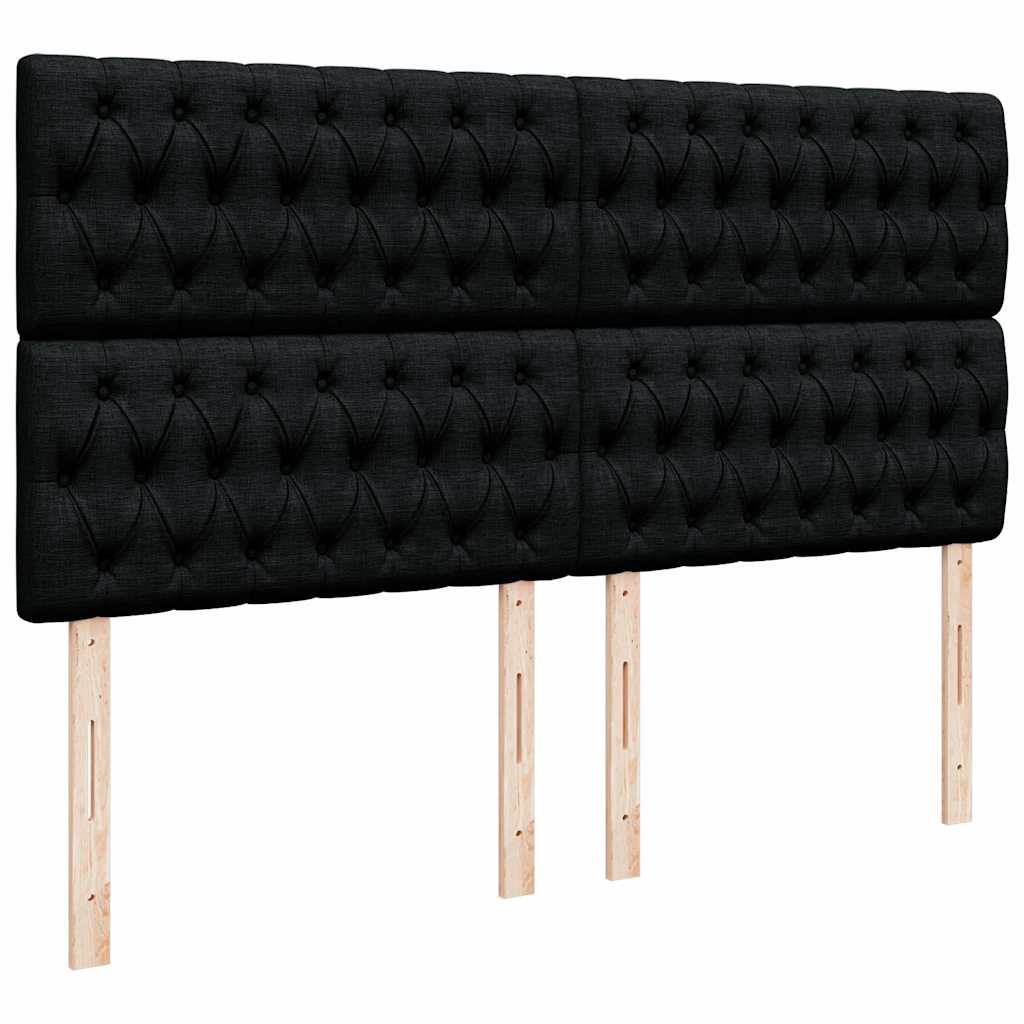 Cadre de lit ottoman avec matelas noir 180x200 cm tissu - XIOS