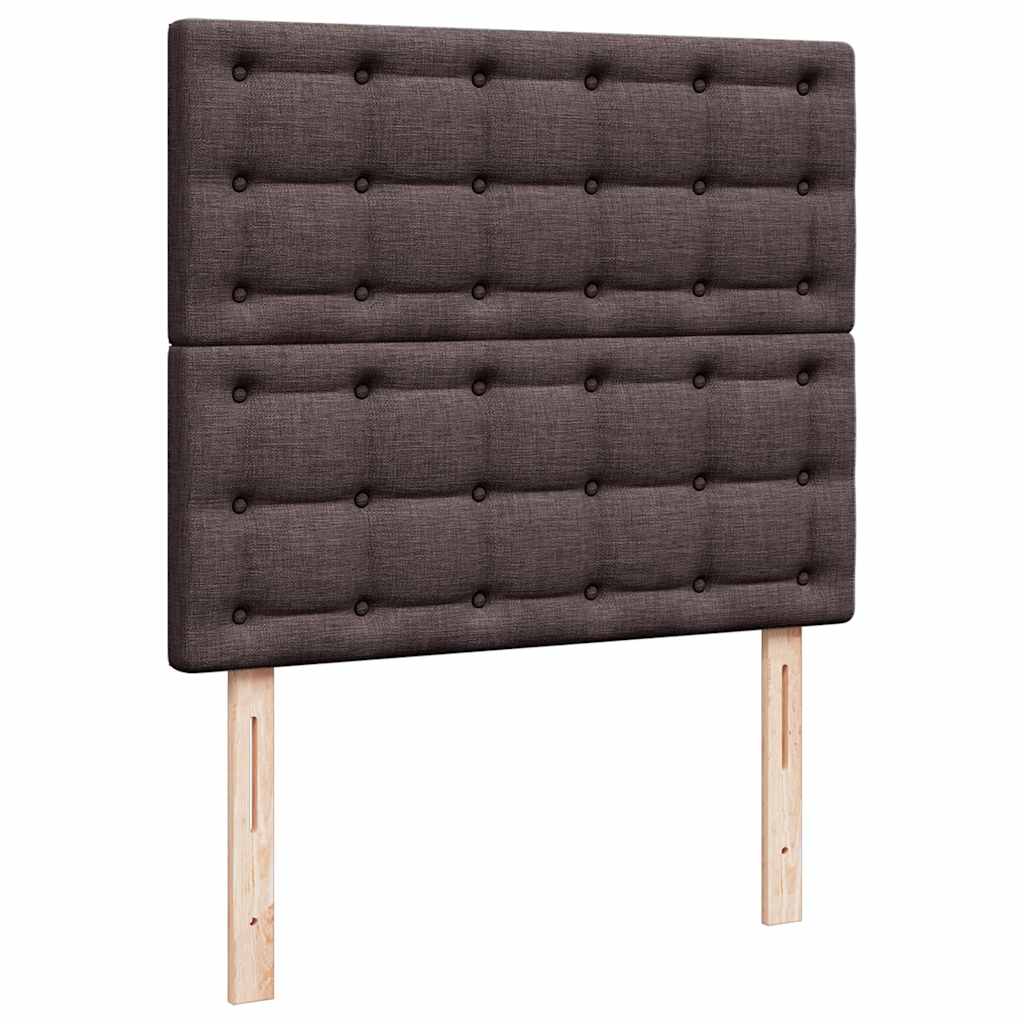 Cadre de lit ottoman avec matelas marron foncé 120x190 cm tissu - XIOS