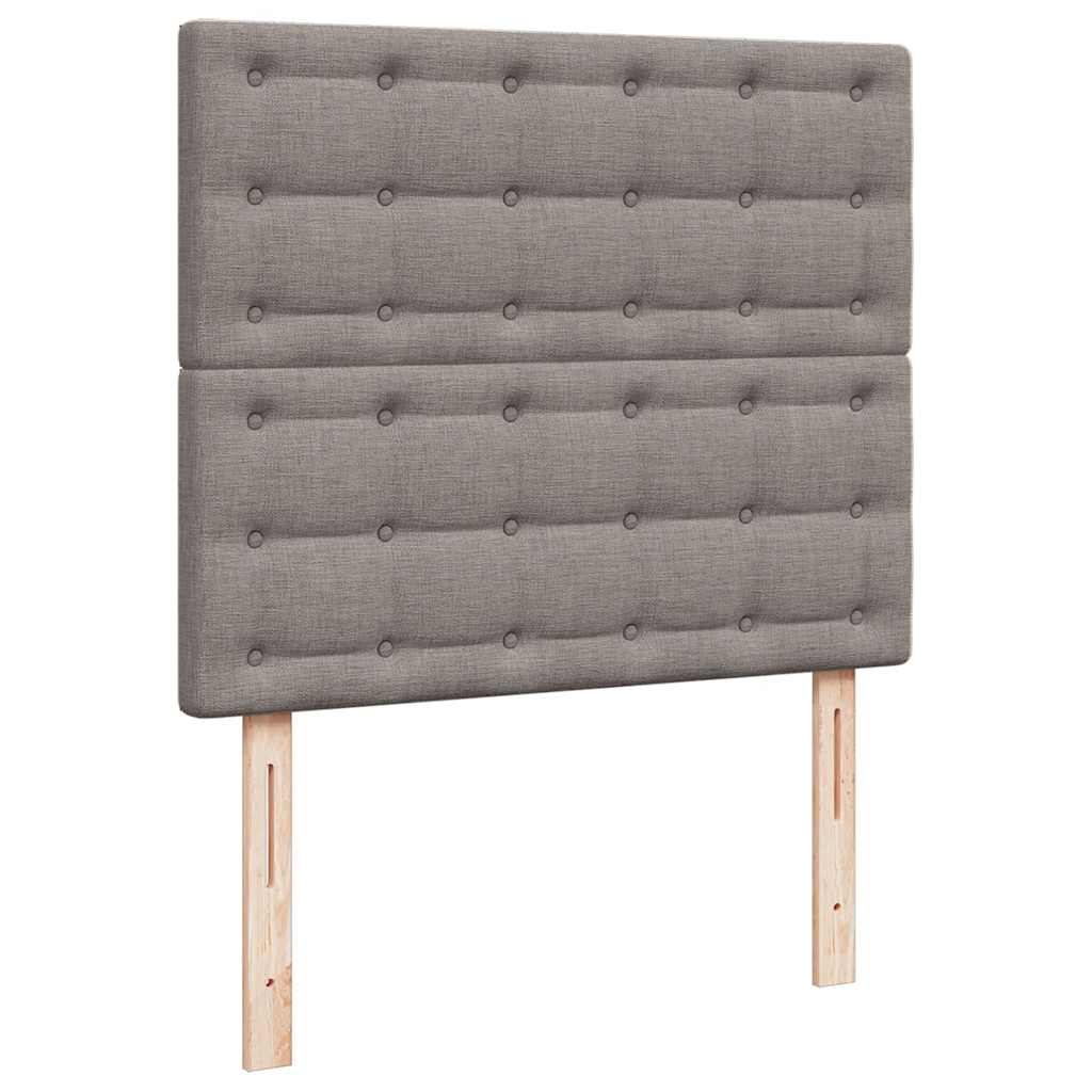 Cadre de lit ottoman avec matelas taupe 120x190 cm tissu - XIOS