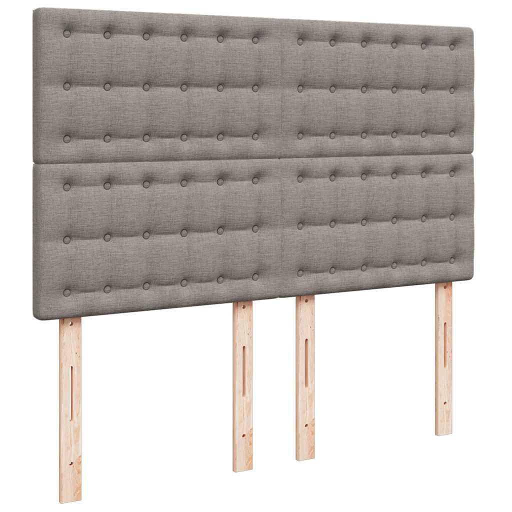 Cadre de lit ottoman avec matelas taupe 140x200 cm tissu - XIOS