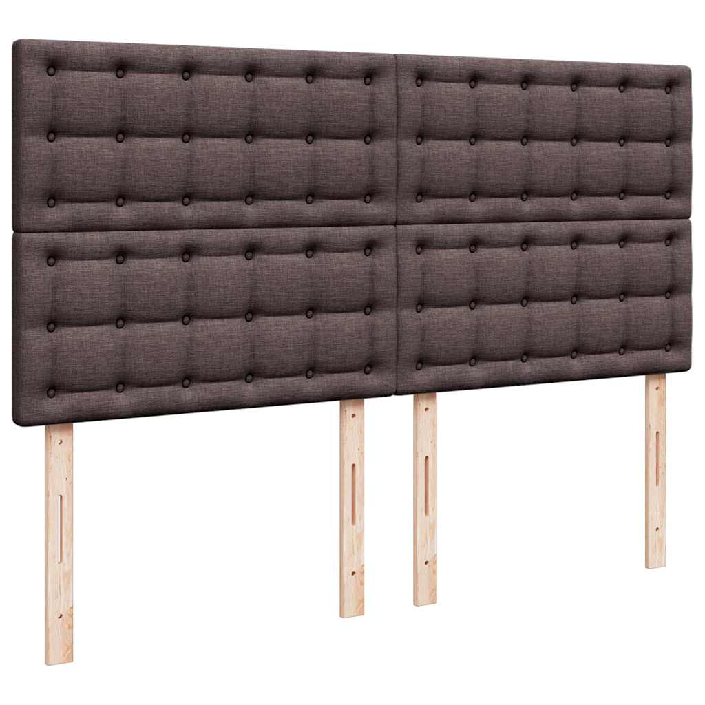 Cadre de lit ottoman avec matelas marron foncé 200x200 cm tissu - XIOS