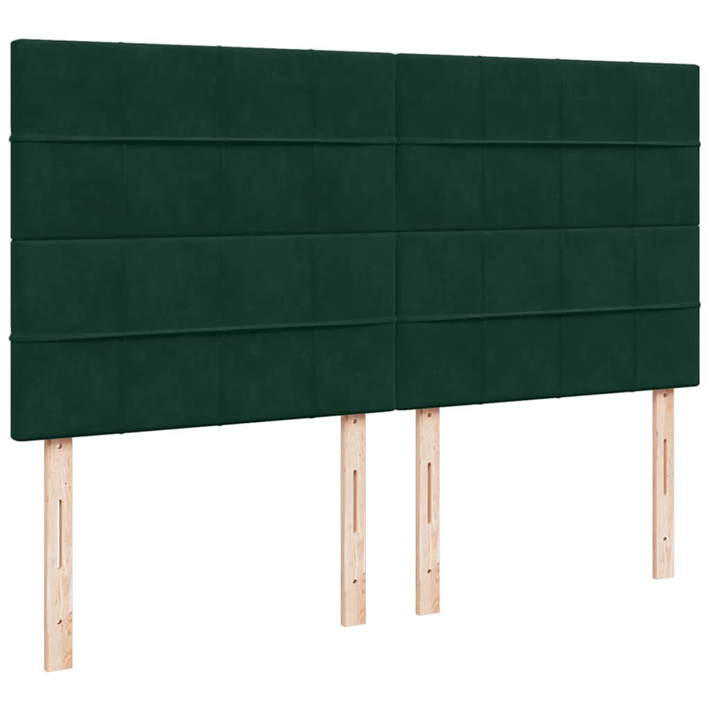 Cadre de lit ottoman avec matelas vert foncé 180x200cm velours - XIOS