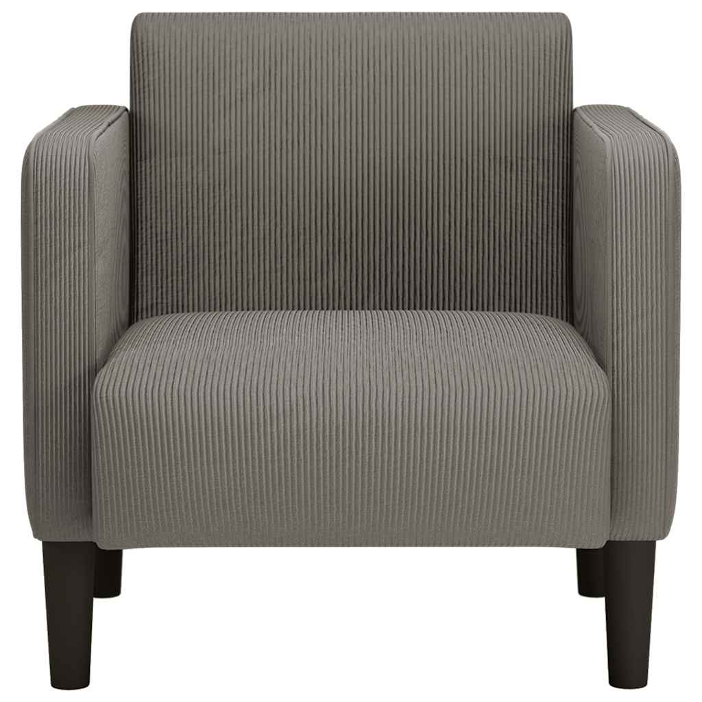 Canapé-chaise accoudoirs gris clair 54 cm tissu velours côtelé - XIOS