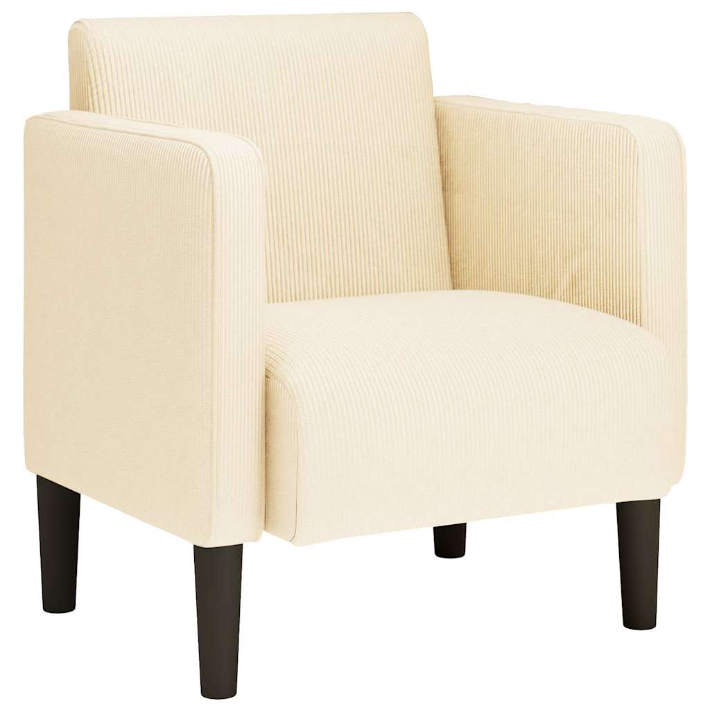 Canapé-chaise accoudoirs crème 54 cm tissu velours côtelé - XIOS