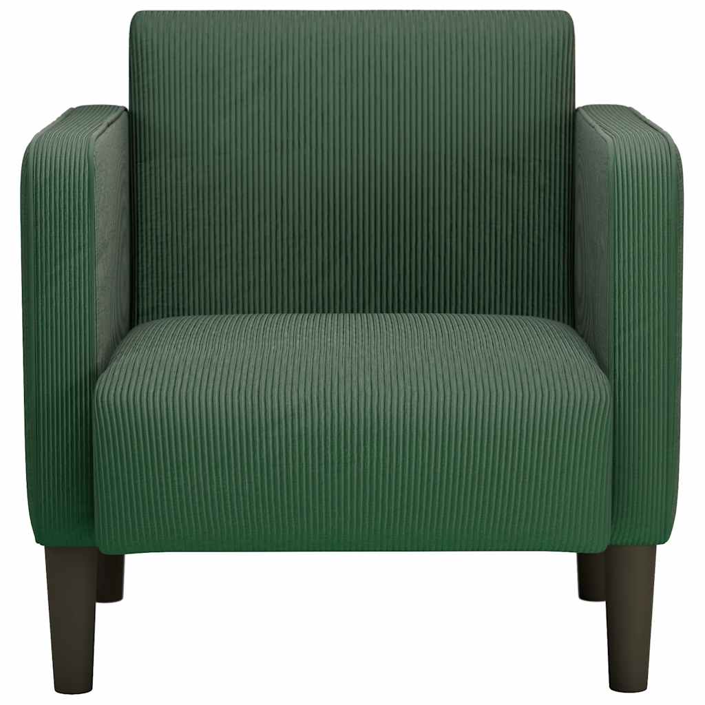 Canapé-chaise accoudoirs vert foncé 54 cm tissu velours côtelé - XIOS
