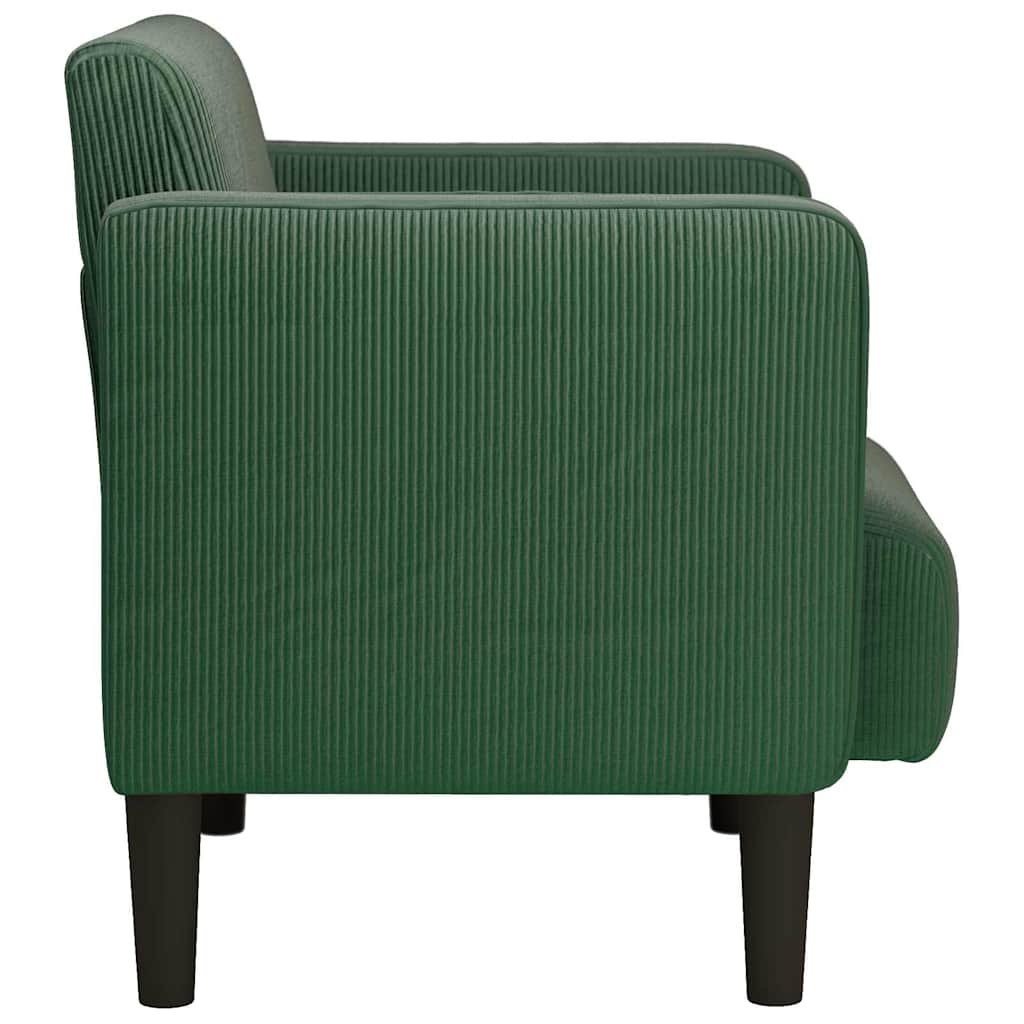 Canapé-chaise accoudoirs vert foncé 54 cm tissu velours côtelé - XIOS