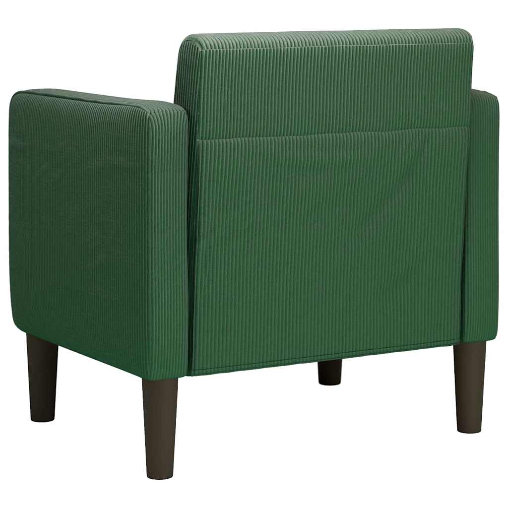 Canapé-chaise accoudoirs vert foncé 54 cm tissu velours côtelé - XIOS