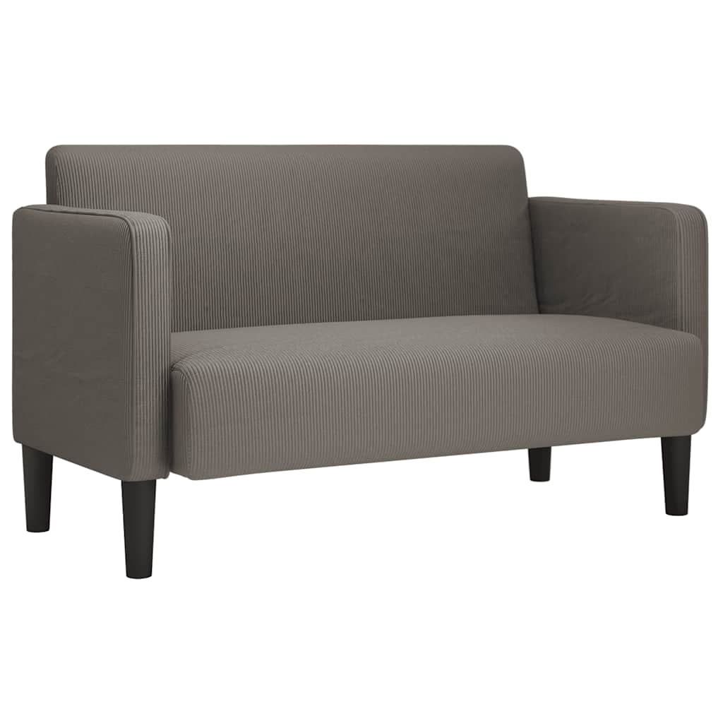 Canapé causeuse gris clair 109 cm tissu velours côtelé - XIOS