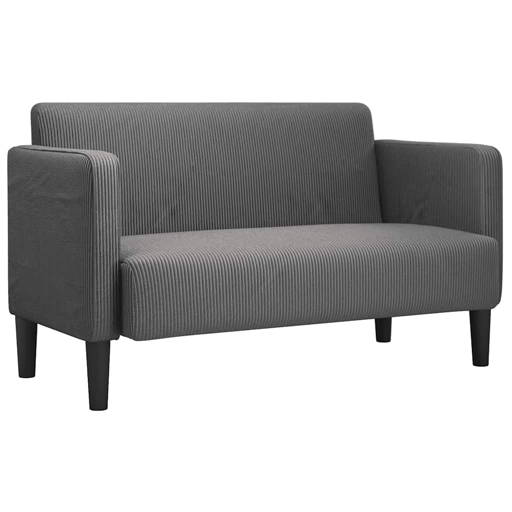 Canapé causeuse gris foncé 109 cm tissu velours côtelé - XIOS