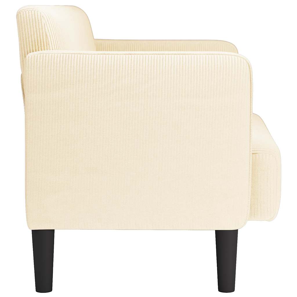 Canapé causeuse crème 109 cm tissu velours côtelé - XIOS