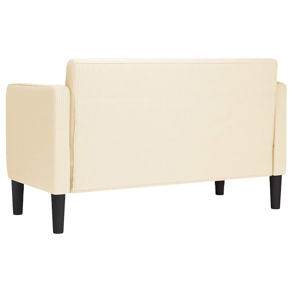 Canapé causeuse crème 109 cm tissu velours côtelé - XIOS