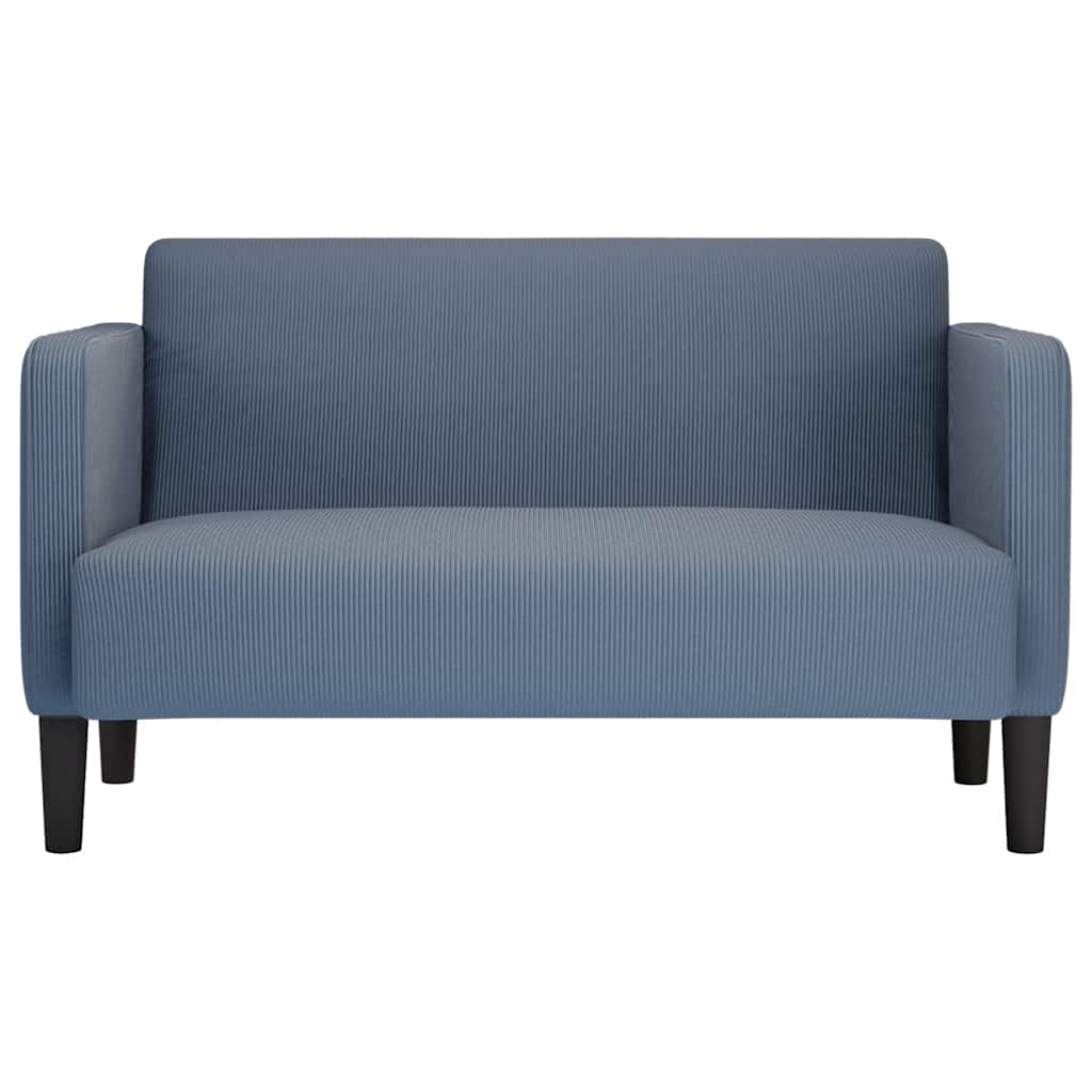 Canapé causeuse bleu 109 cm tissu velours côtelé
