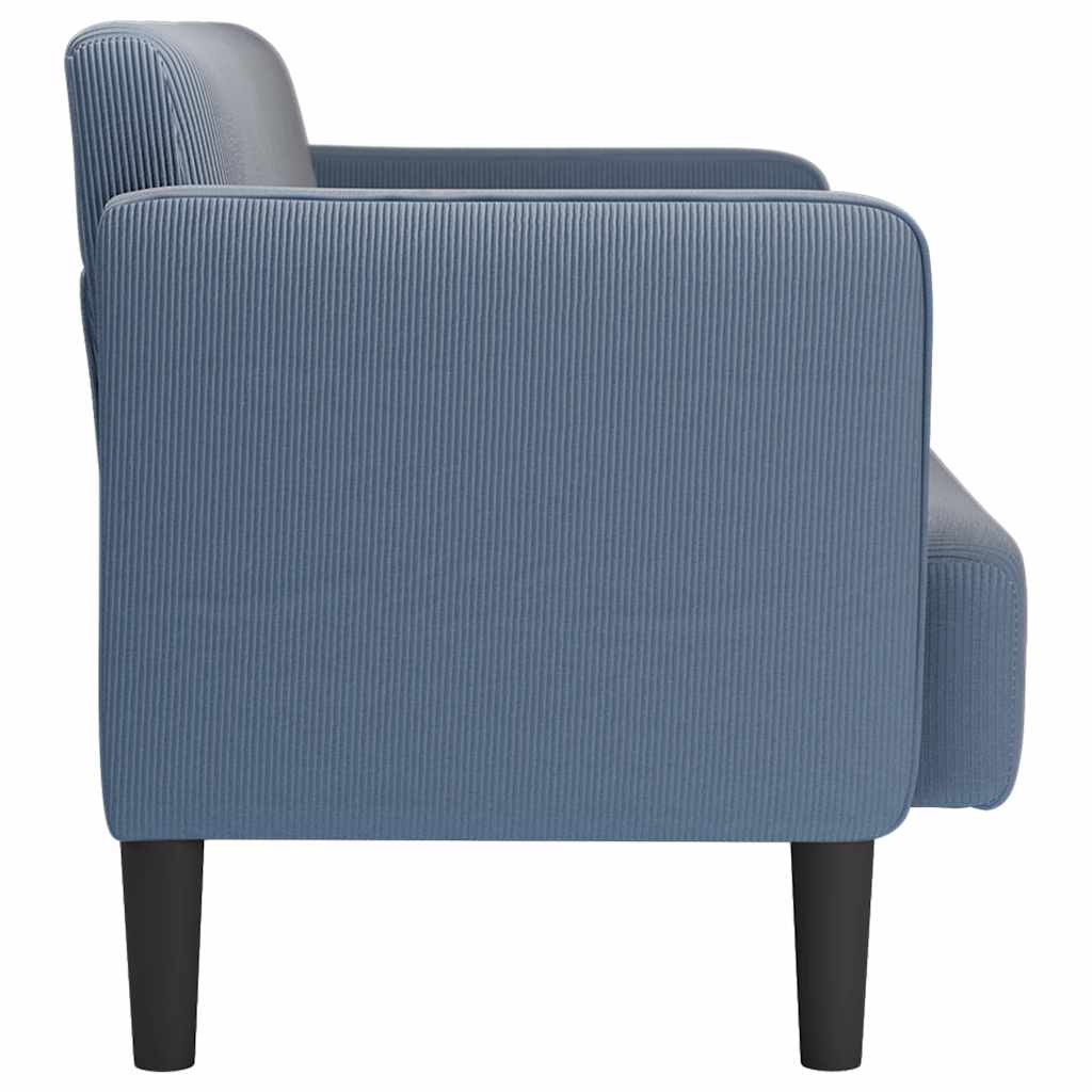 Canapé causeuse bleu 109 cm tissu velours côtelé - XIOS