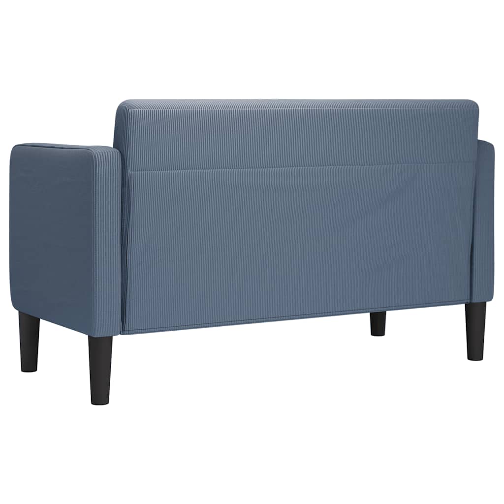 Canapé causeuse bleu 109 cm tissu velours côtelé - XIOS