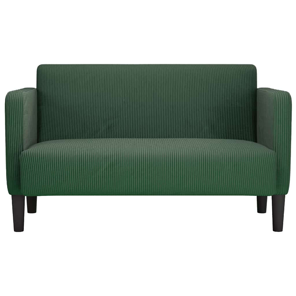 Canapé causeuse vert foncé 109 cm tissu velours côtelé - XIOS