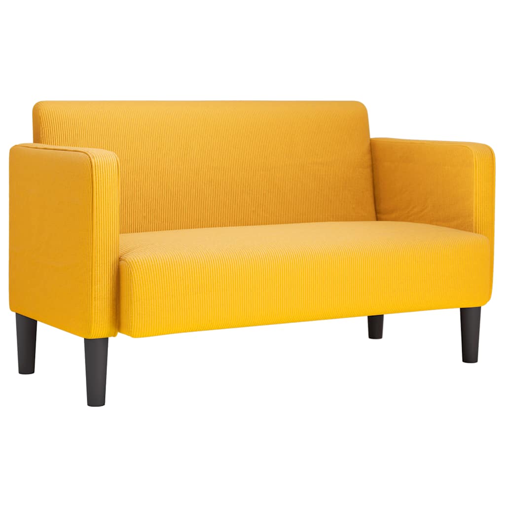Canapé causeuse jaune clair 109 cm tissu velours côtelé - XIOS