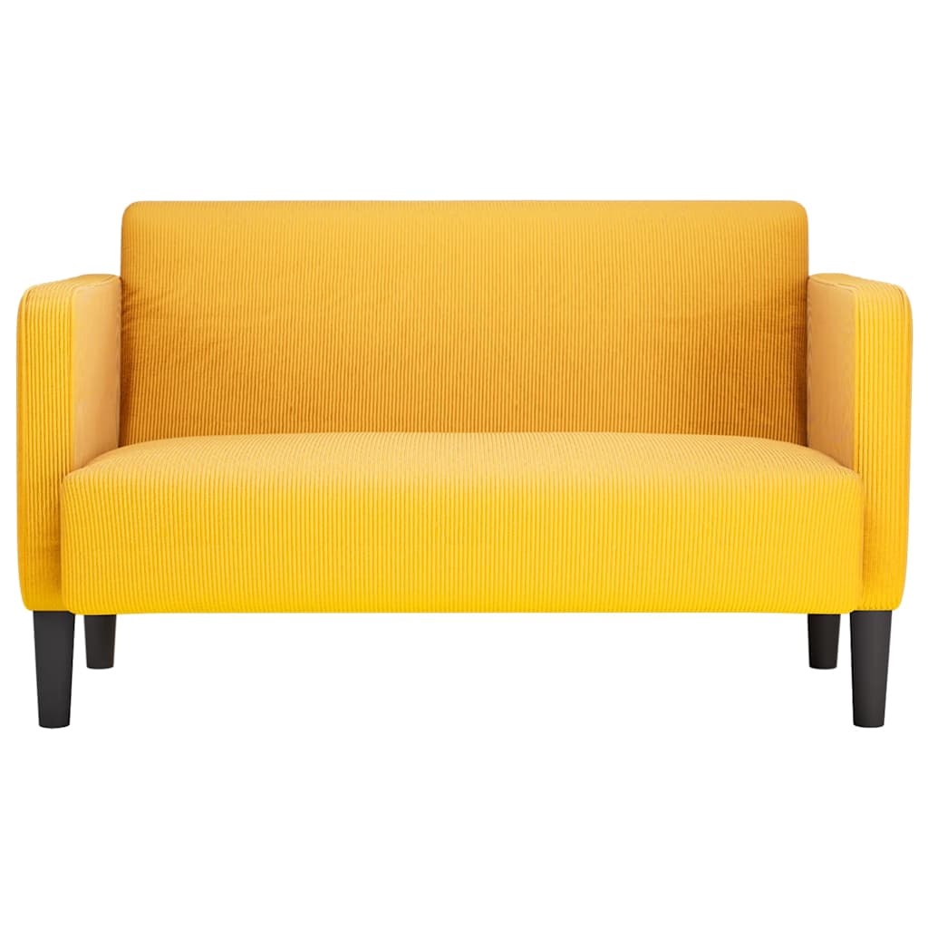 Canapé causeuse jaune clair 109 cm tissu velours côtelé - XIOS