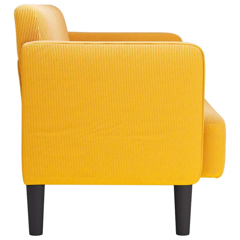 Canapé causeuse jaune clair 109 cm tissu velours côtelé - XIOS