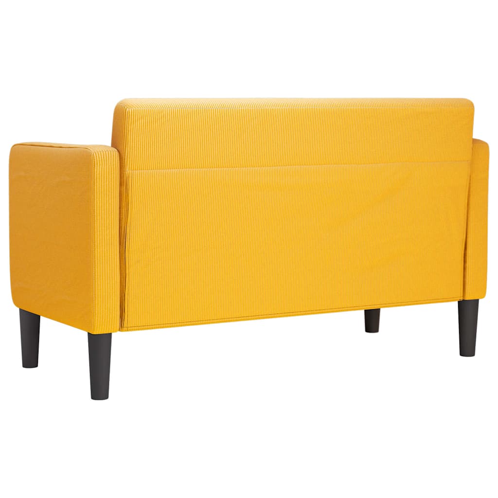 Canapé causeuse jaune clair 109 cm tissu velours côtelé - XIOS