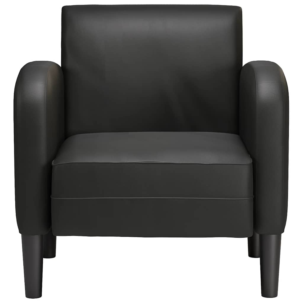 Chaise de canapé avec accoudoirs noir 54 cm similicuir