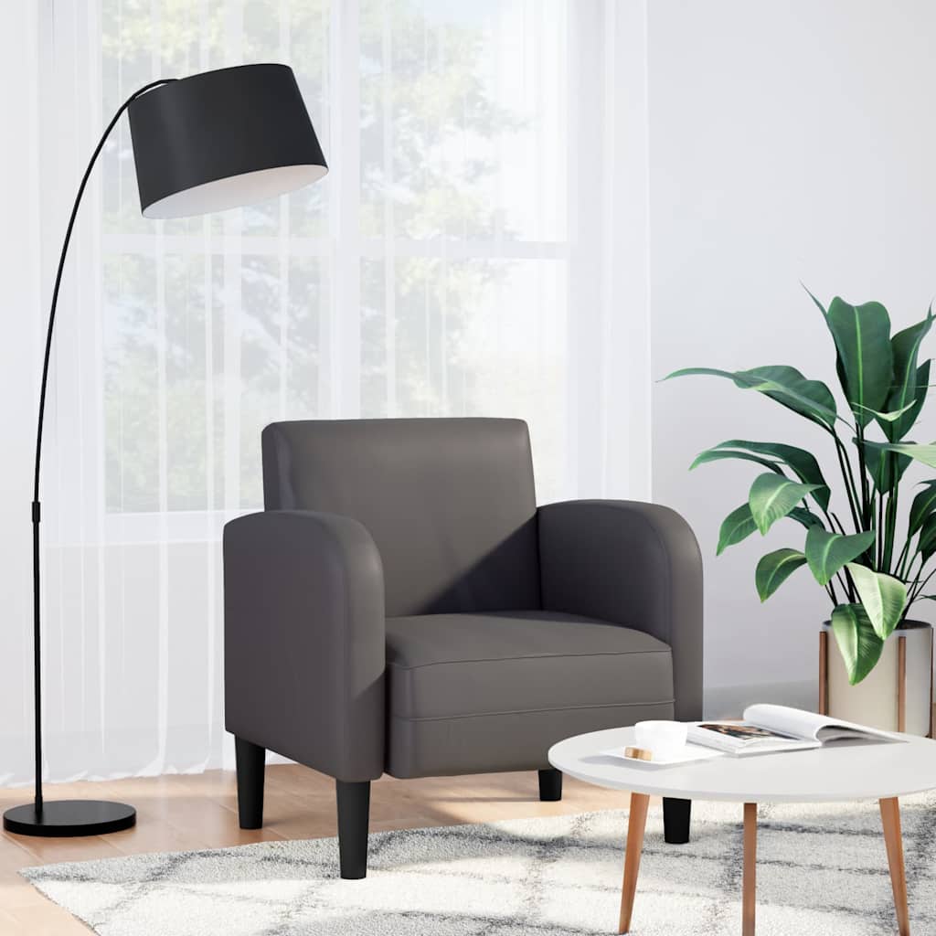 Chaise de canapé avec accoudoirs gris 54 cm similicuir