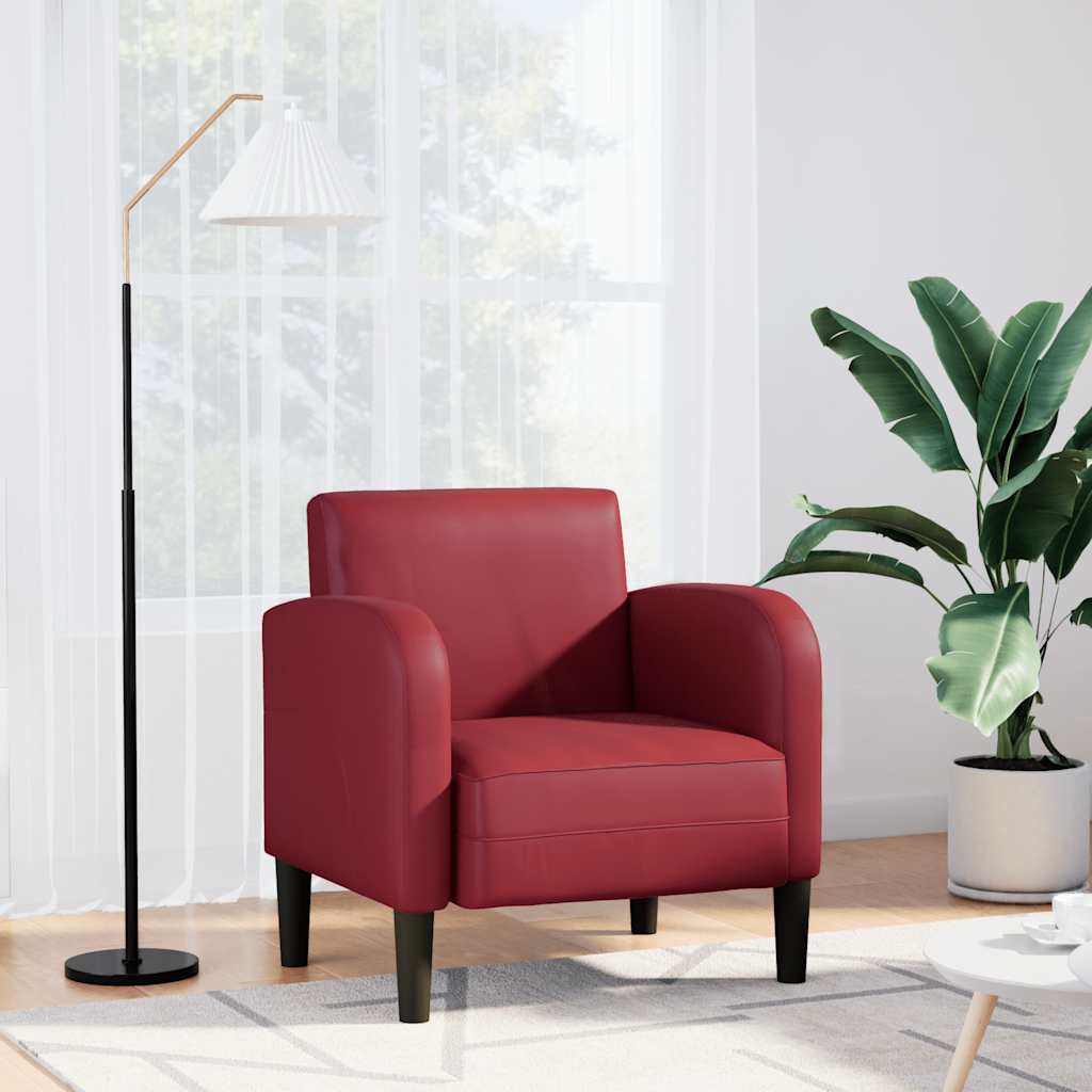 Chaise de canapé et accoudoirs rouge bordeaux 54 cm similicuir - XIOS