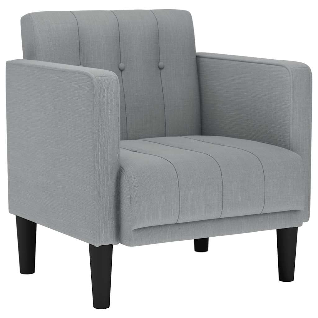 Fauteuil canapé avec accoudoirs tissu gris clair 53 cm - XIOS