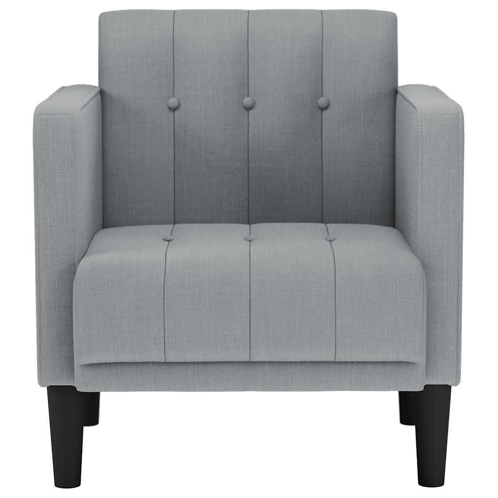Fauteuil canapé avec accoudoirs tissu gris clair 53 cm - XIOS