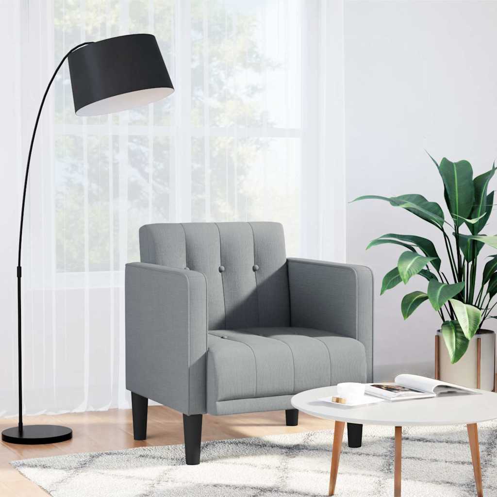 Fauteuil canapé avec accoudoirs tissu gris clair 53 cm - XIOS