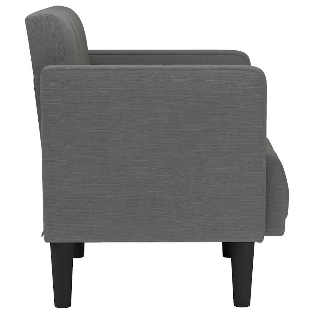 Canapé-chaise accoudoirs gris foncé 53 cm tissu - XIOS