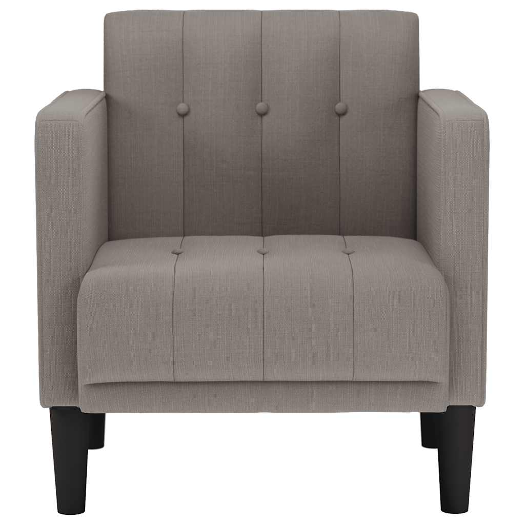 Fauteuil avec accoudoirs tissu taupe 53 cm - XIOS