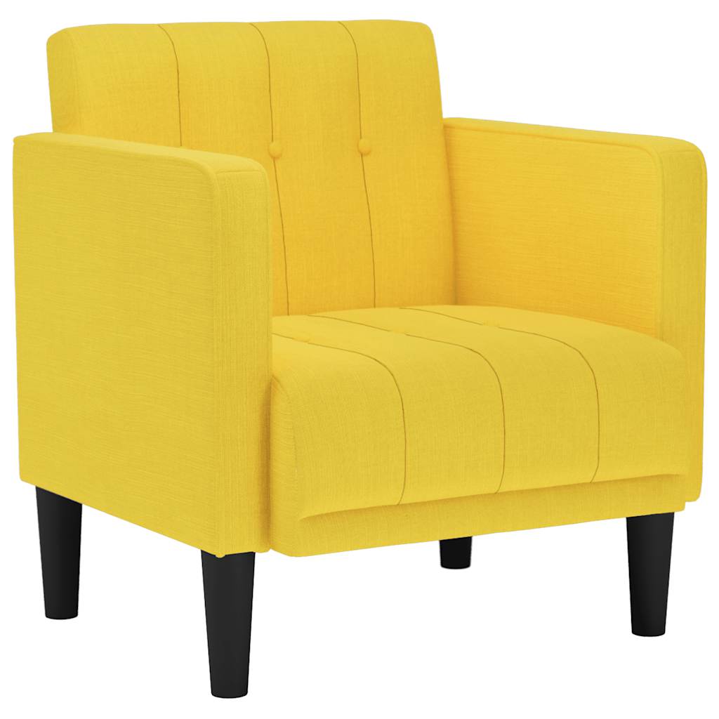 Fauteuil canapé avec accoudoirs tissu jaune clair 53 cm - XIOS