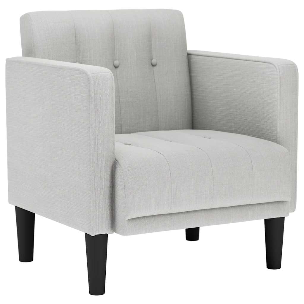 Fauteuil canapé avec accoudoirs tissu gris nuage 53 cm - XIOS