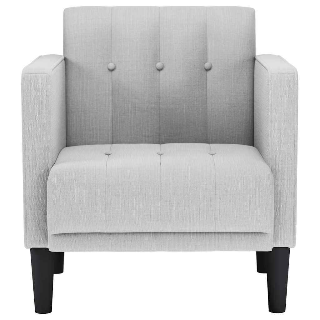 Fauteuil canapé avec accoudoirs tissu gris nuage 53 cm - XIOS
