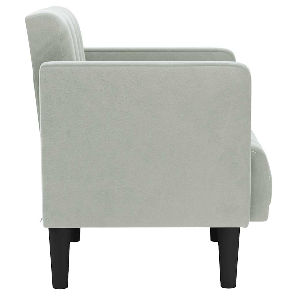 Fauteuil avec accoudoirs gris clair 53 cm velours - XIOS