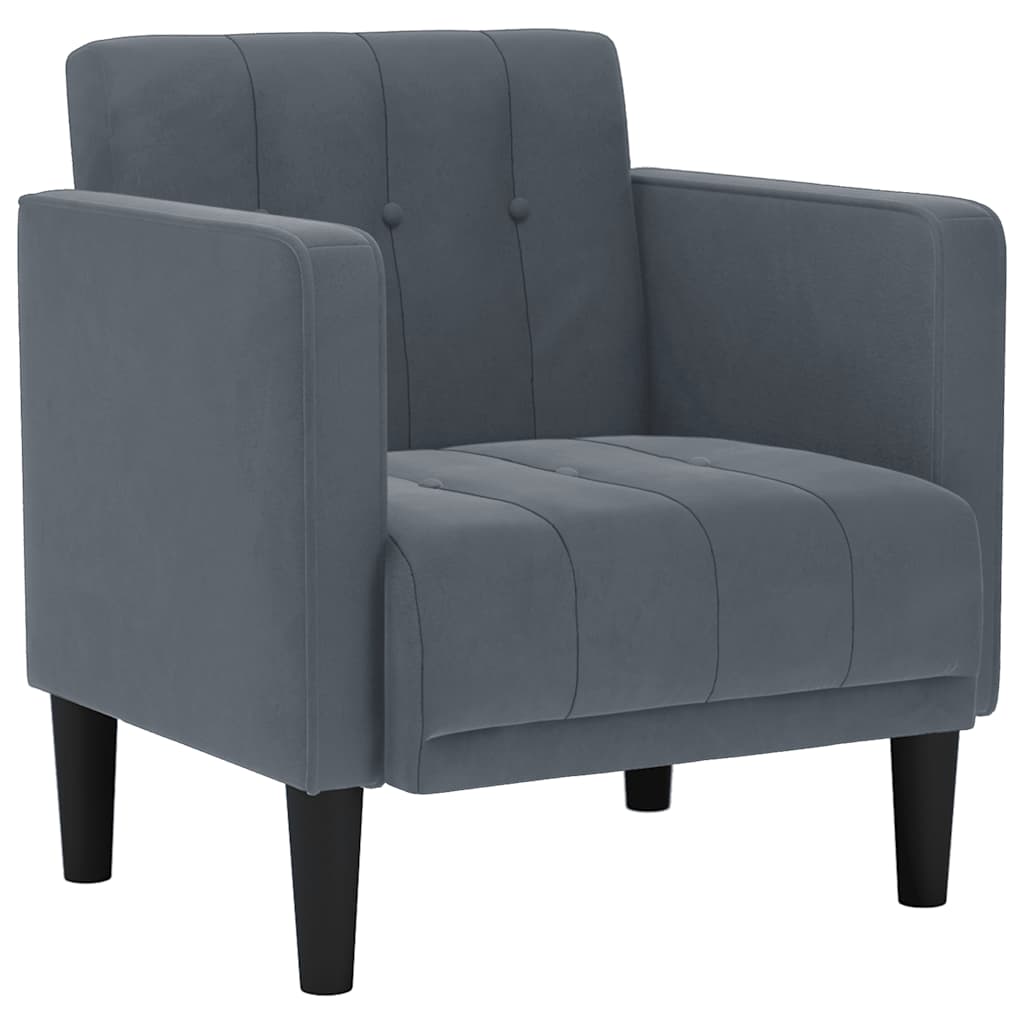 Fauteuil avec accoudoirs velours gris foncé 53 cm - XIOS