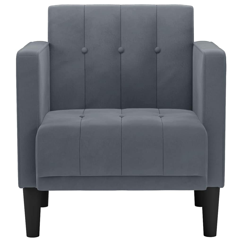 Fauteuil avec accoudoirs velours gris foncé 53 cm - XIOS
