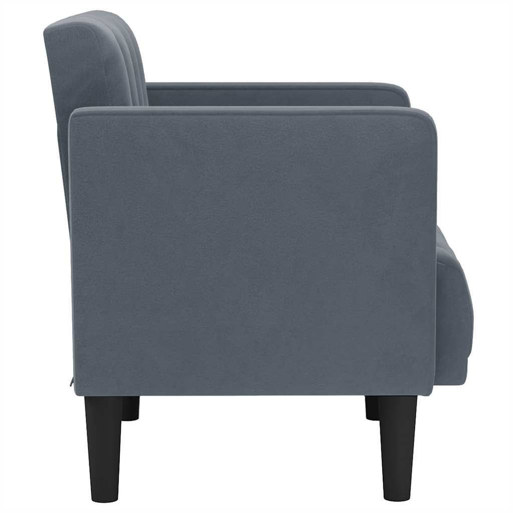 Fauteuil avec accoudoirs velours gris foncé 53 cm - XIOS