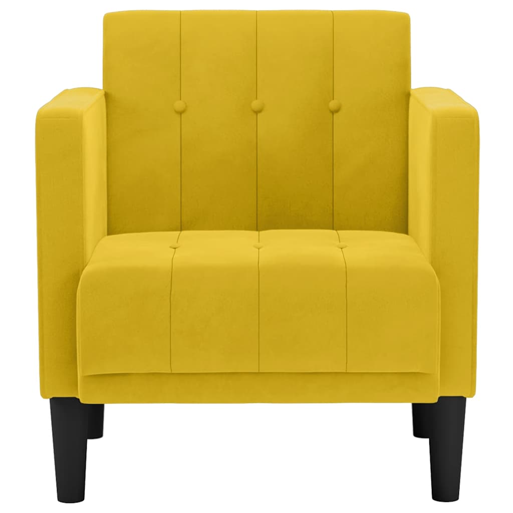 Fauteuil avec accoudoirs velours jaune 53 cm - XIOS