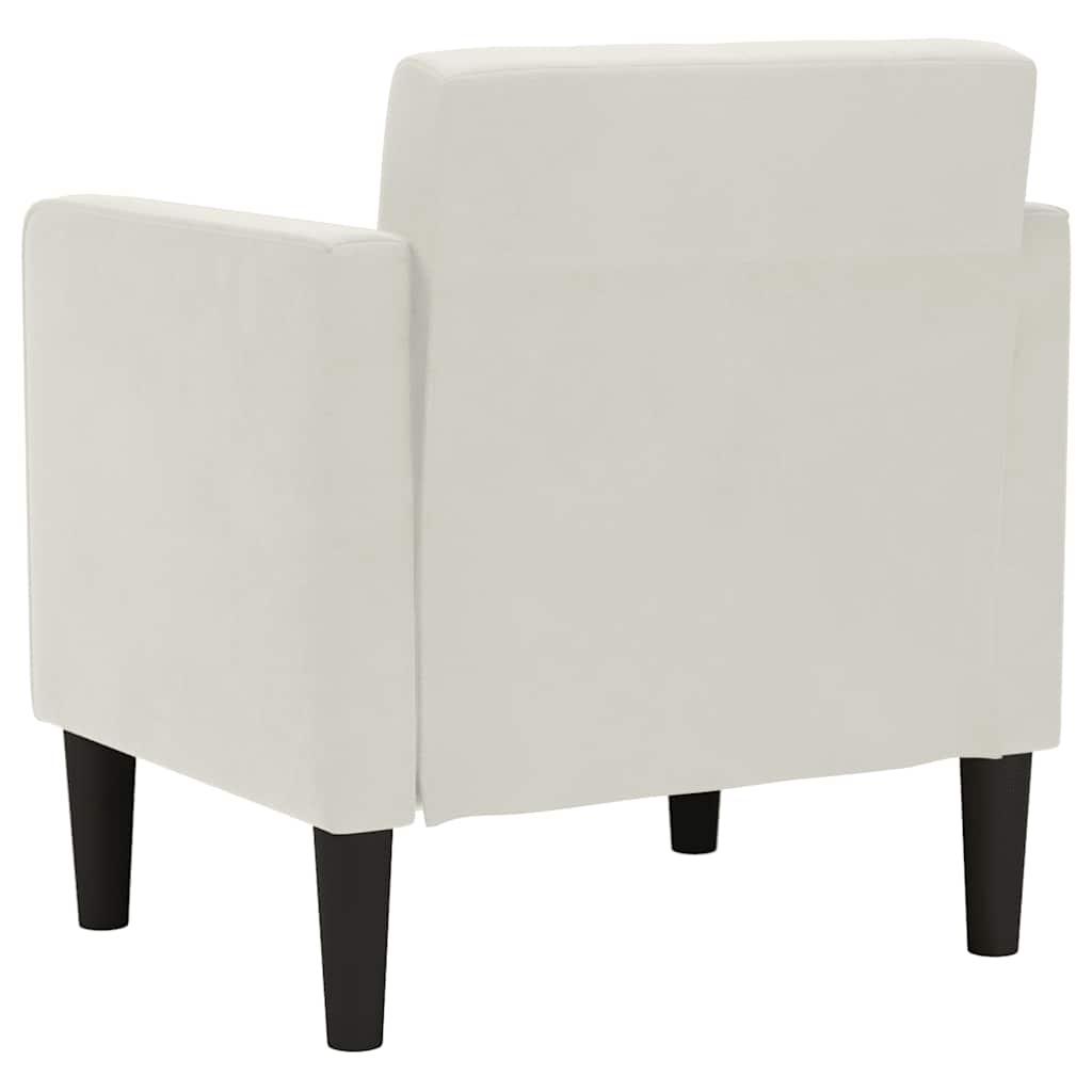 Fauteuil canapé avec accoudoirs couleur crème 53 cm velours - XIOS