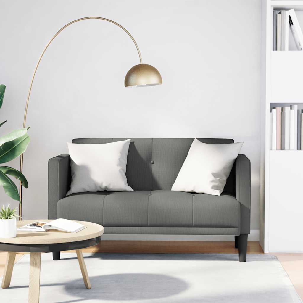 Canapé deux places gris foncé 111 cm en tissu - XIOS