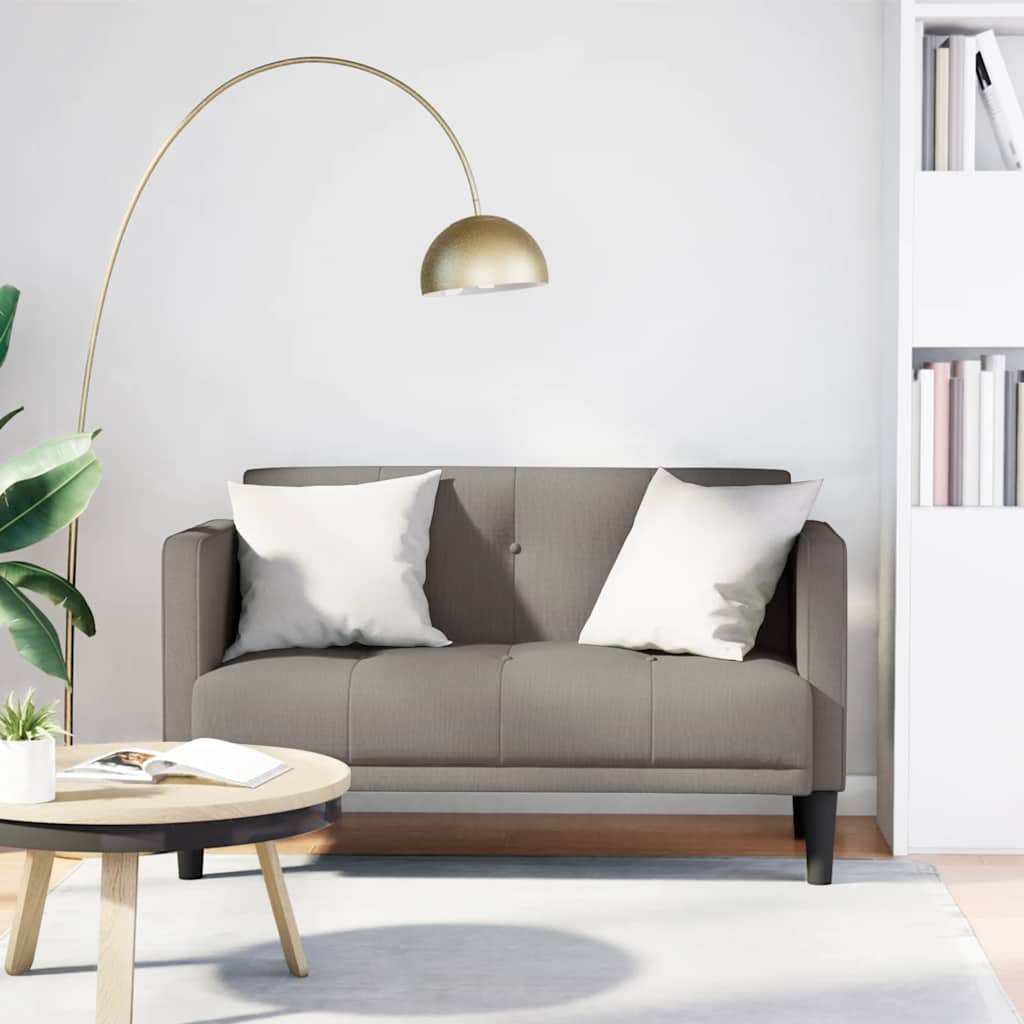 Canapé deux places taupe 111 cm en tissu - XIOS