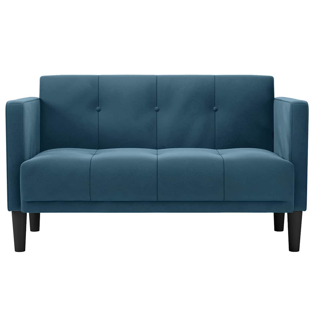 Canapé deux places bleu 111 cm velours - XIOS