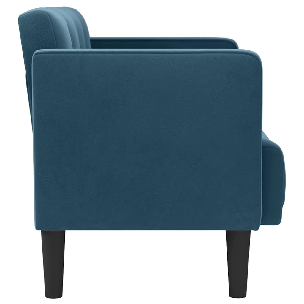 Canapé deux places bleu 111 cm velours - XIOS